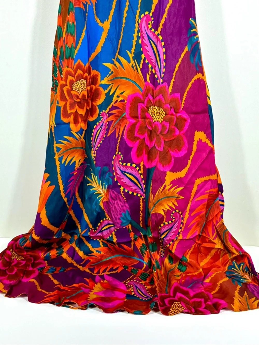 Farm Rio Vintage Wave Multicolor Floral Viscose Maxi Dress Medium NWT - Picture 14 of 16
